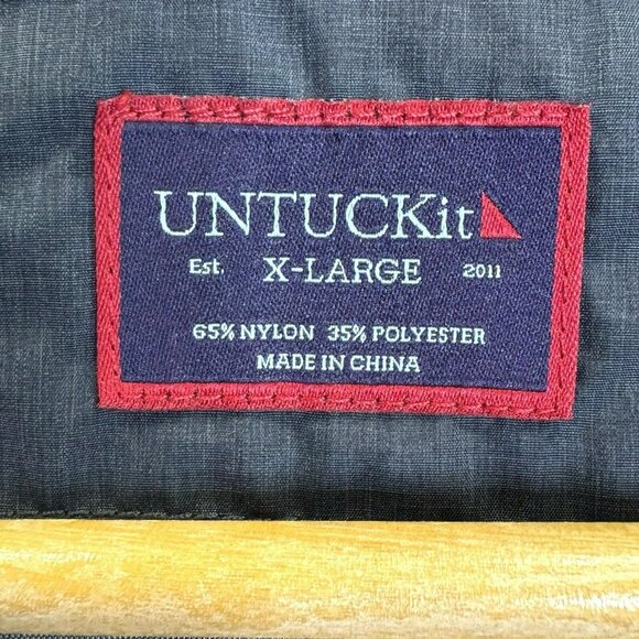 Untuckit Caladoc Jacket Mens XL Gray Sports Coat Blazer Button Zip Travel Puffer - Picture 3 of 7